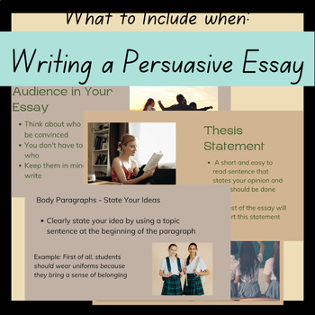Preview of Persuasive Essay Writing Presentation Guide for 9th Grade