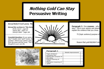 Preview of Persuasive Writing; "Nothing Gold Can Stay" Printables; RACE, differentiated