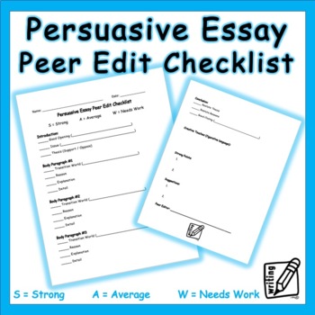 peer editing persuasive essay
