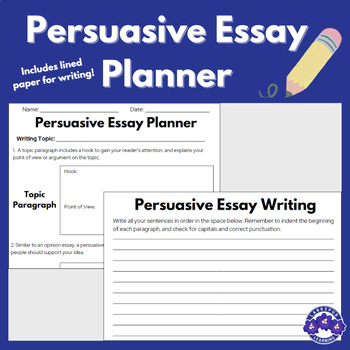 Persuasive Essay Planner - Elementary Writing Template by Larkspur Learning