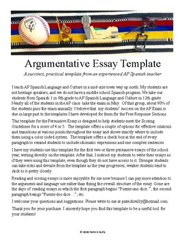 ap spanish argumentative essay structure