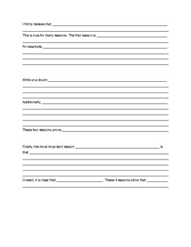 Persuasive Essay Writing Frame by Sarah Pezzulich | TPT