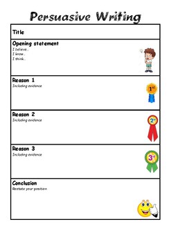 Persuasive/Exposition Writing Planning Sheet by Mrs Clarke's Classroom