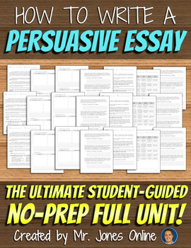 Preview of Persuasive Five-Paragraph Essays FULL UNIT -  NO PREP!