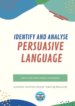 Preview of Persuasive Language Textual Analysis Assessment: Editable Word Doc