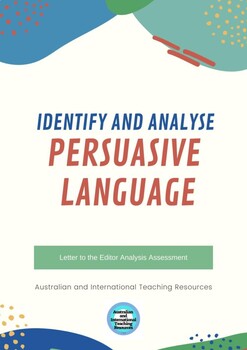 Preview of Persuasive Language Textual Analysis Assessment: Letter to the Editor PDF