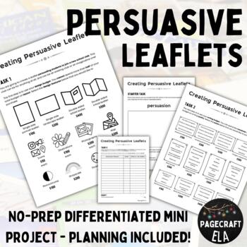 Preview of Persuasive Leaflet Creation | No-Prep Rhetoric Project | Middle and High School