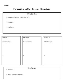 Persuasive Letter Graphic Organizer by Kelly Newell | TpT