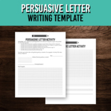 Persuasive Letter Writing Template | Argumentative Unit Activity