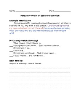 steps to writing a persuasive essay model