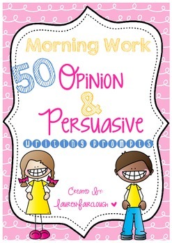 Preview of Persuasive Opinion Writing Prompt Morning Work