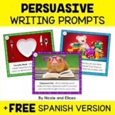 Persuasive Opinion Writing Prompt Task Cards + FREE Spanish