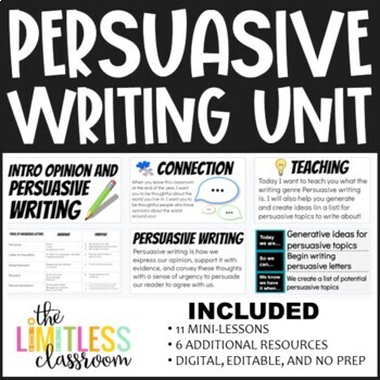 Preview of Persuasive (Opinion) Writing Unit