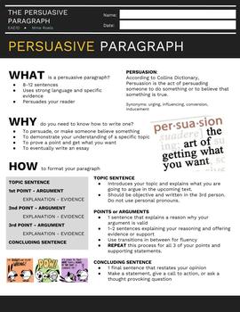 Preview of Persuasive Paragraph Package 2.0