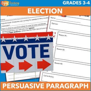 Preview of Fun Election Writing Prompt - Argumentative Paragraph for 3rd or 4th Grade