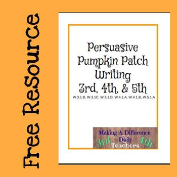 Persuasive Pumpkin Patch Writing by Making a Difference Daily | TPT