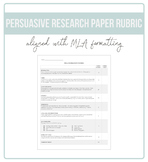 Persuasive Research Paper Rubric (Aligned with MLA)