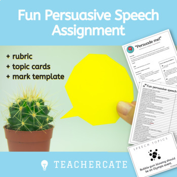 Preview of Persuasive Speech Assignment | 32 Fun Oral Presentation Topics