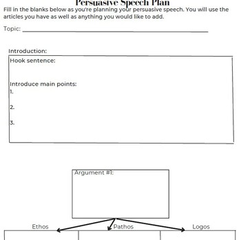 persuasive speech graphic organizer