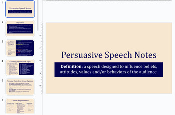 Preview of Persuasive Speech + Rubric
