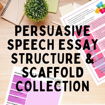 Preview of Persuasive Speech Structure Scaffold Worksheet Packet Techniques Essay