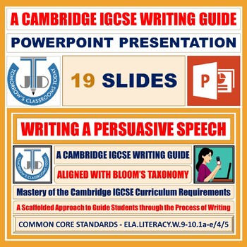 Preview of Persuasive Speech Writing Toolkit - A Cambridge IGCSE Resource - PPT