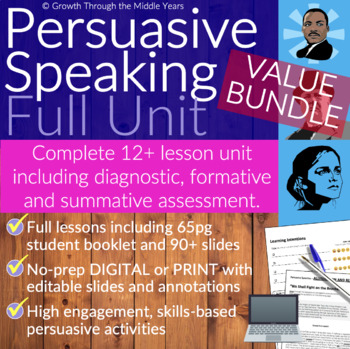 Preview of Persuasive Speeches: FULL UNIT (Digital & Print)