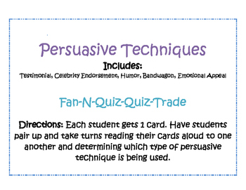 Preview of Persuasive Technique Cards