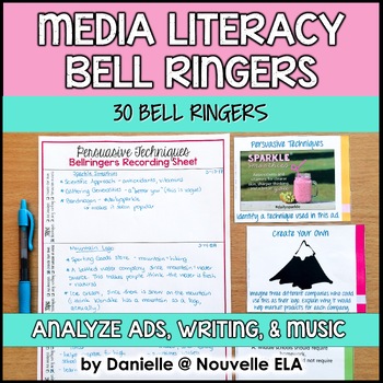 Preview of Persuasive Techniques Bell Ringers - Media Literacy Activities and Warm Ups