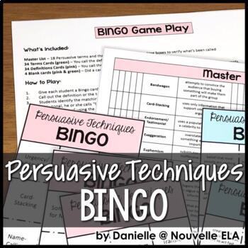 Preview of Persuasive Techniques Bingo! - Media Literacy Review Activity