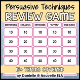 Persuasive Techniques and Media Literacy Terms Review Game