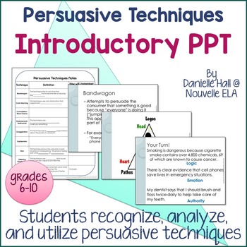 Preview of Persuasive Techniques PowerPoint and Notes - Introduction to Media Literacy