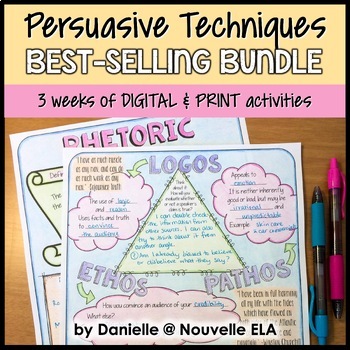 Preview of Persuasive Techniques Unit - Media Literacy PowerPoint & Project Bundle