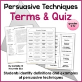 Persuasive Techniques Quiz - Media Literacy Vocabulary - P