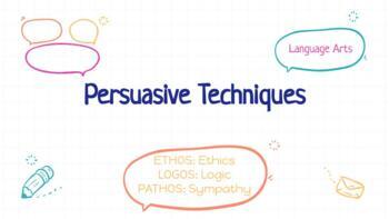 Preview of Persuasive Techniques Slideshow with Examples