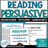Persuasive Texts Opinion Reading Lesson Plans, Activities,