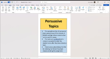Preview of Persuasive Topics