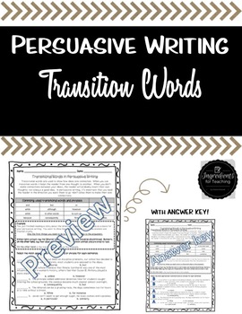 transition words for a persuasive speech