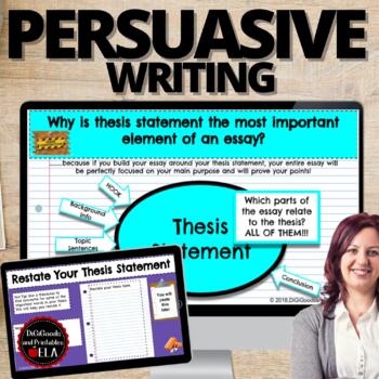 Preview of Persuasive Essay Opinion Writing Unit Graphic Organizer Prompts Rubric & Thesis