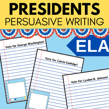 Preview of Persuasive Writing Activity | Vote for my President Opinion Research Writing