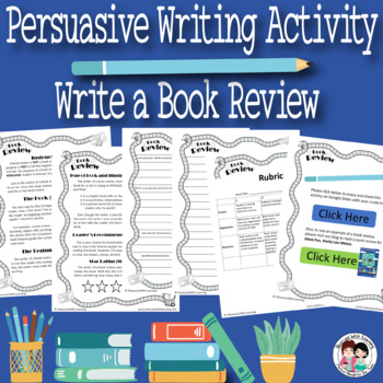 Preview of Persuasive Writing Activity - Write a Book Review - PDF & Google Slides