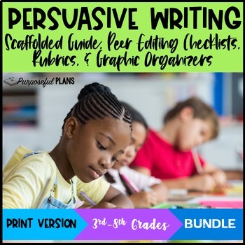 Preview of Persuasive Writing Guide, Rubric, Graphic Organizer, & Peer Editing Templates