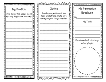 Persuasive Writing Brochure Template Great for the Election! | TpT