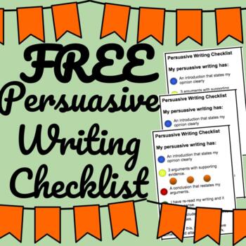 Preview of Persuasive Writing Checklist {Self-Assessment}
