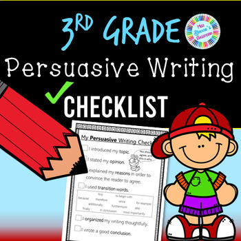 Preview of Persuasive Writing Checklist (3rd grade standards-aligned) - PDF and digital!!