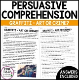 Persuasive Writing Comprehension - Graffiti, Art or Crime?