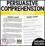 Persuasive Writing Comprehension - Splendid Country