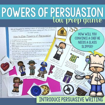 Preview of Persuasive Writing Game - Introduction to Opinion Writing - Powers of Persuasion