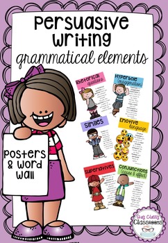 Preview of Persuasive Writing Grammatical Elements-Posters & Word Wall