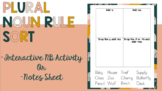 Plural Noun Rule Sort- Interactive Notebook/Graphic Organizer